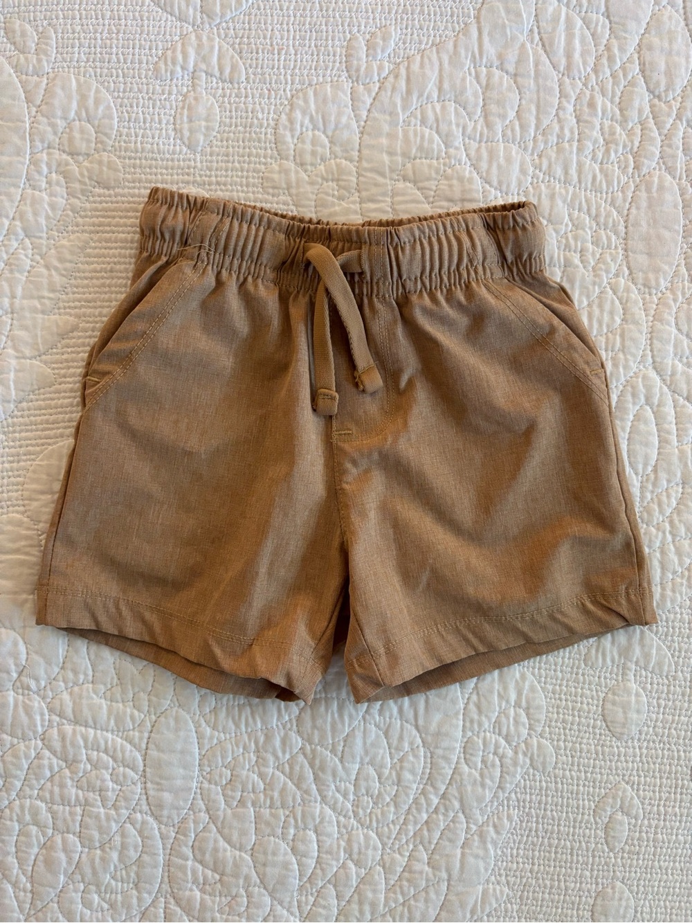 Zara Casual Drawstring Linen-Blend Shorts in Light Brown